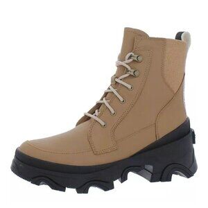 Sorel Womens Sz 6 Boots Shoes Brex Lace Up Waterproof Tawny Buff Brown Black New